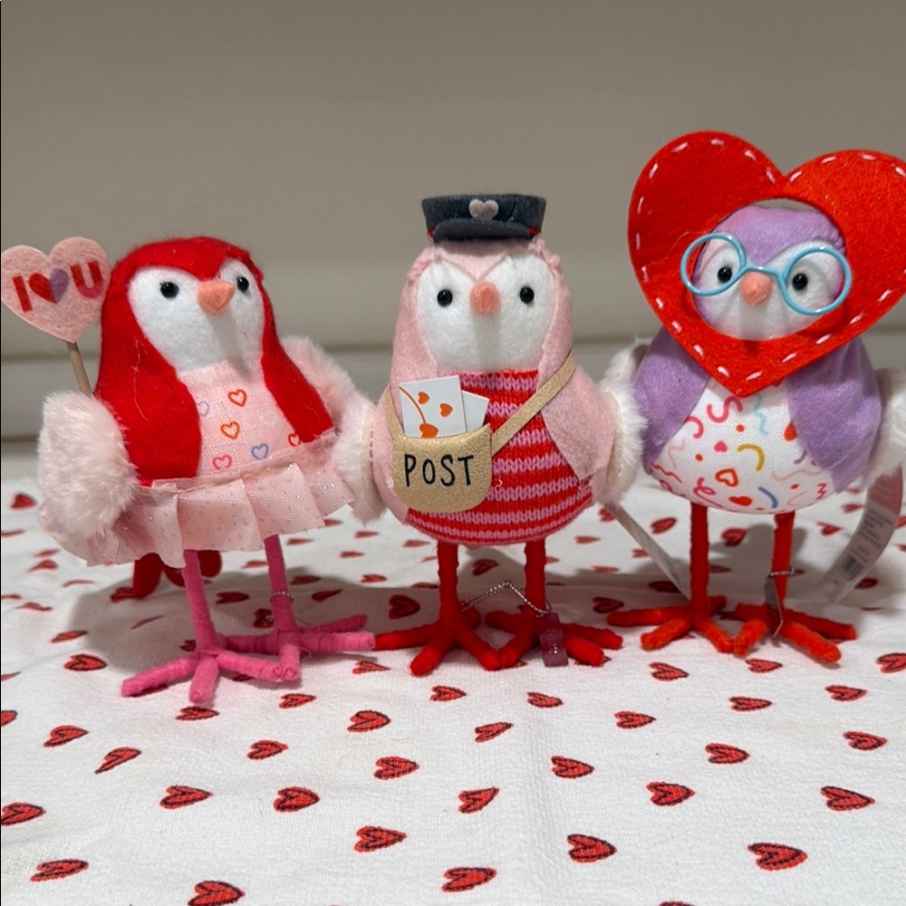 Target Spritz Valentine's Collectible Bird lot of 3 - NWT